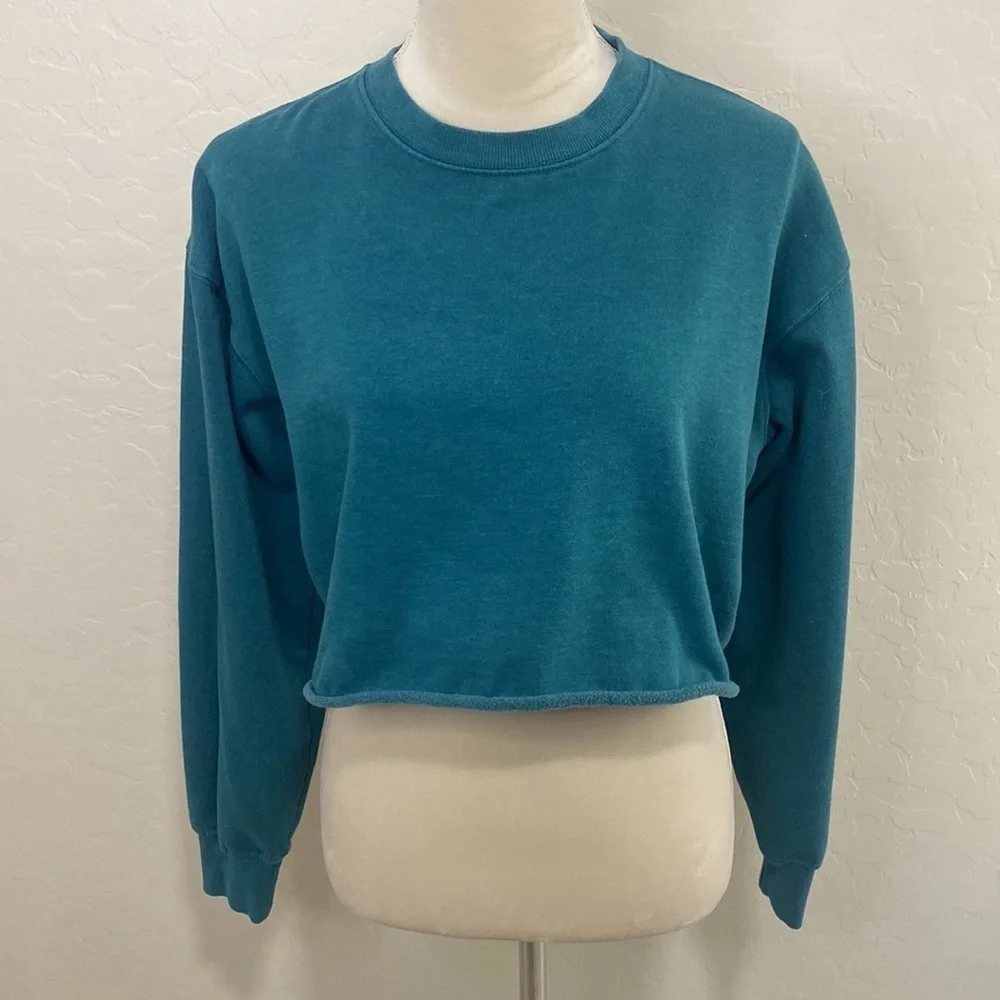 Wild Fable green New York City long sleeve cropped sweatshirt Size XS - Picture 4 of 5